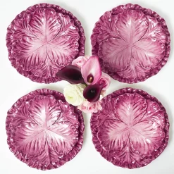 Serena Aubergine Cabbage Dinner & Starter Plates (Set of 8)