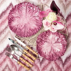 Serena Aubergine Cabbage Dinner & Starter Plates (Set of 8)