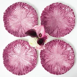 Serena Aubergine Cabbage Dinner Plates (Set of 4)