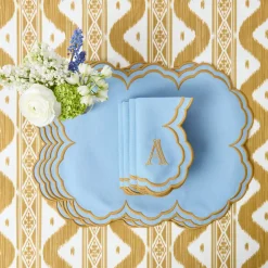Serena Blue & Caramel Napkins (Set of 4)