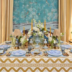 Serena Blue & Caramel Placemats & Napkins (Set of 4)