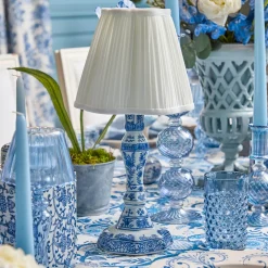 Serena Chinoiserie Rechargeable Lamp with Cream Shade (18cm)
