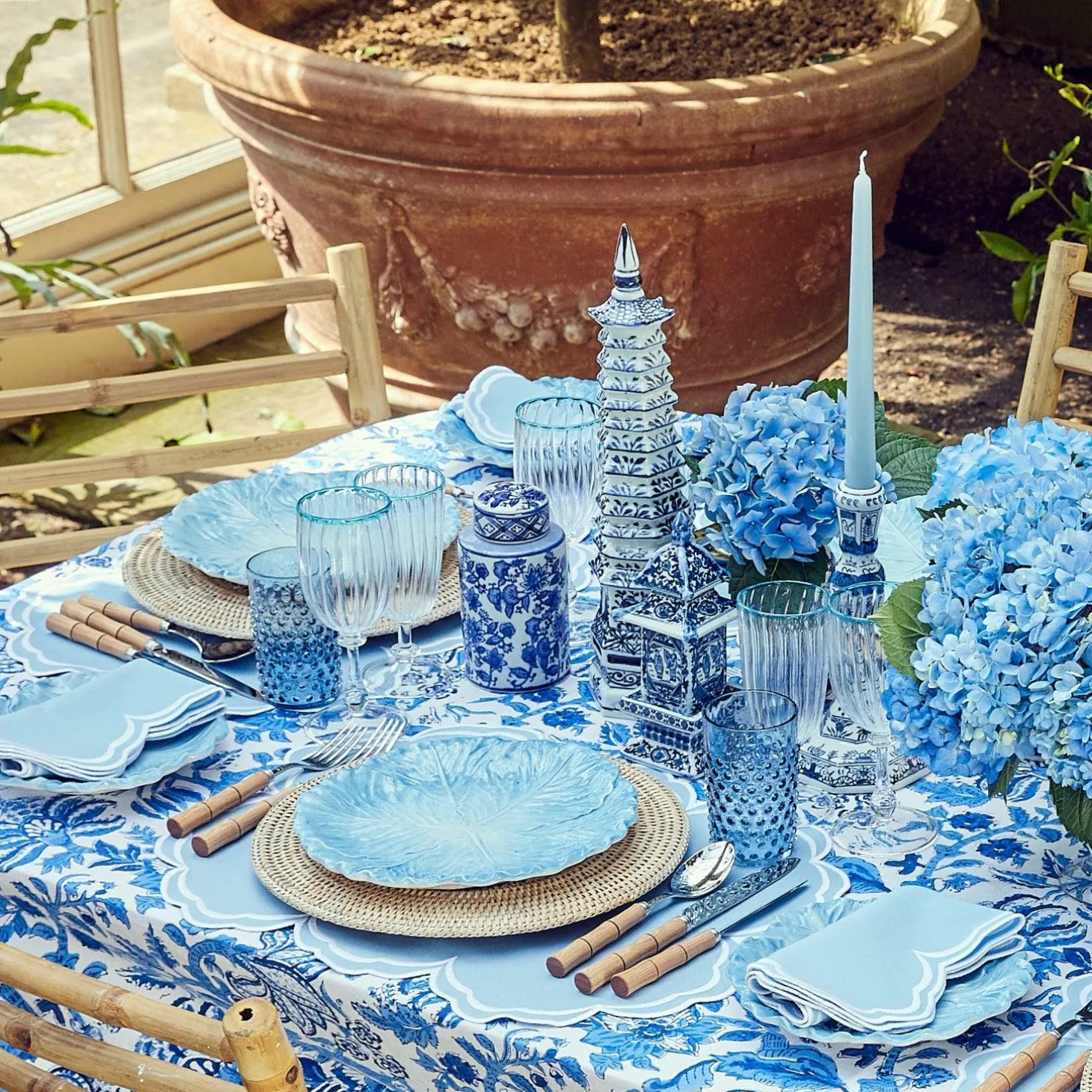 Serena Cornflower Blue Placemats & Napkins (Set of 4)