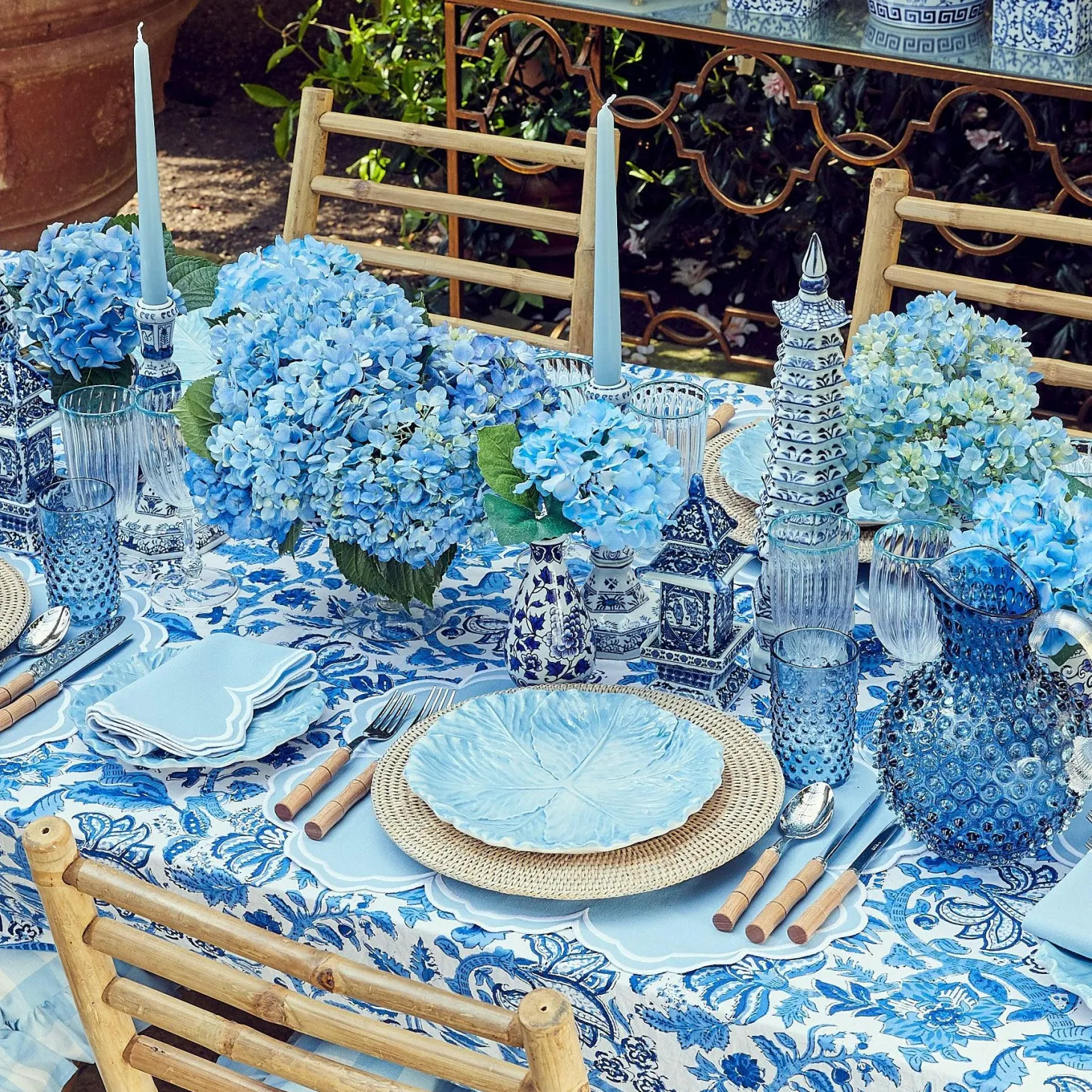 Serena Cornflower Blue Placemats & Napkins (Set of 4)