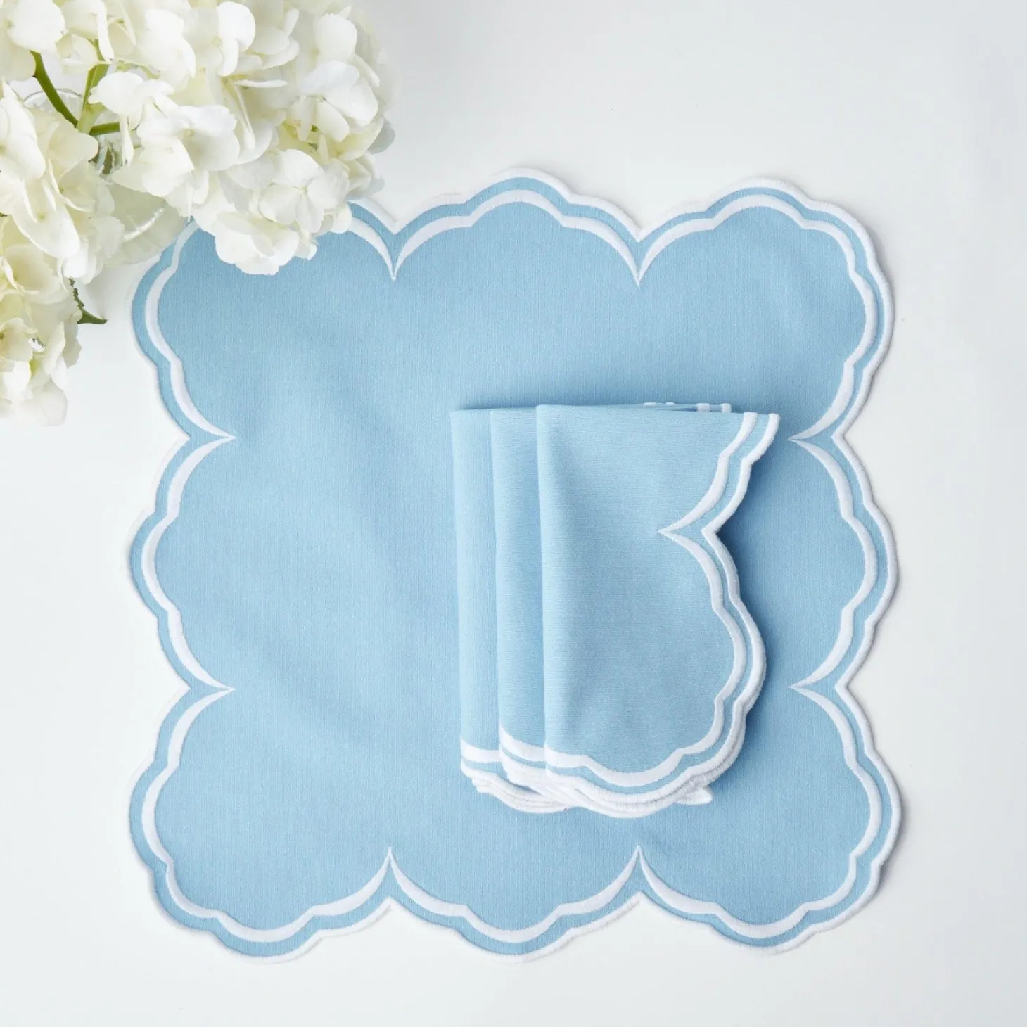 Serena Cornflower Blue Placemats & Napkins (Set of 4)
