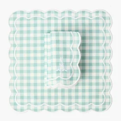 Serena Duck Egg Blue Gingham Napkins (Set of 4)