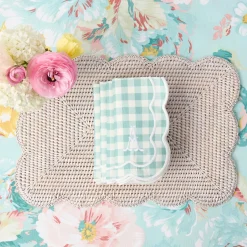 Serena Duck Egg Blue Gingham Napkins (Set of 4)