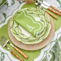 Serena Green Appliqué Napkins (Set of 4)