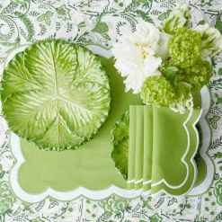 Serena Green Appliqué Napkins (Set of 4)