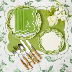Serena Green Appliqué Napkins (Set of 4)