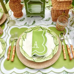 Serena Green Appliqué Napkins (Set of 4)