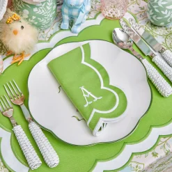 Serena Green Appliqué Placemats & Napkins (Set of 4)