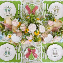 Serena Green Appliqué Placemats & Napkins (Set of 4)