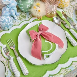 Serena Green Appliqué Placemats & Napkins (Set of 4)