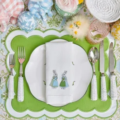 Serena Green Appliqué Placemats (Set of 4)