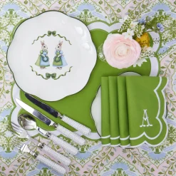 Serena Green Appliqué Placemats (Set of 4)