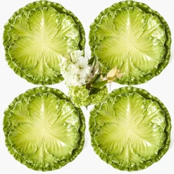 Serena Green Cabbage Dinner & Starter Plates (Set of 8)