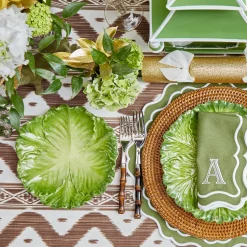 Serena Green Cabbage Dinner & Starter Plates (Set of 8)