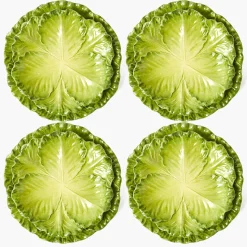 Serena Green Cabbage Dinner & Starter Plates (Set of 8)