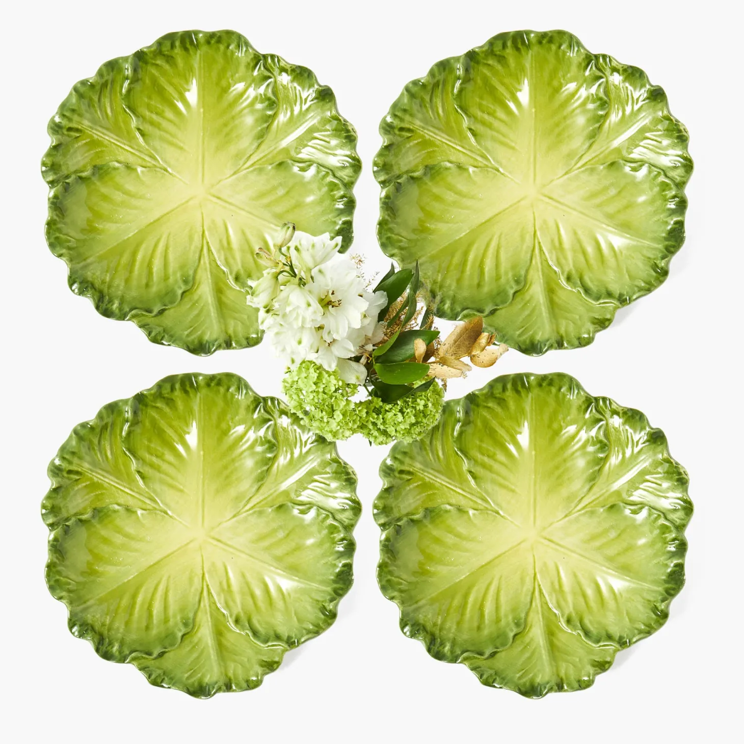 Serena Green Cabbage Starter Plate (Set of 4)