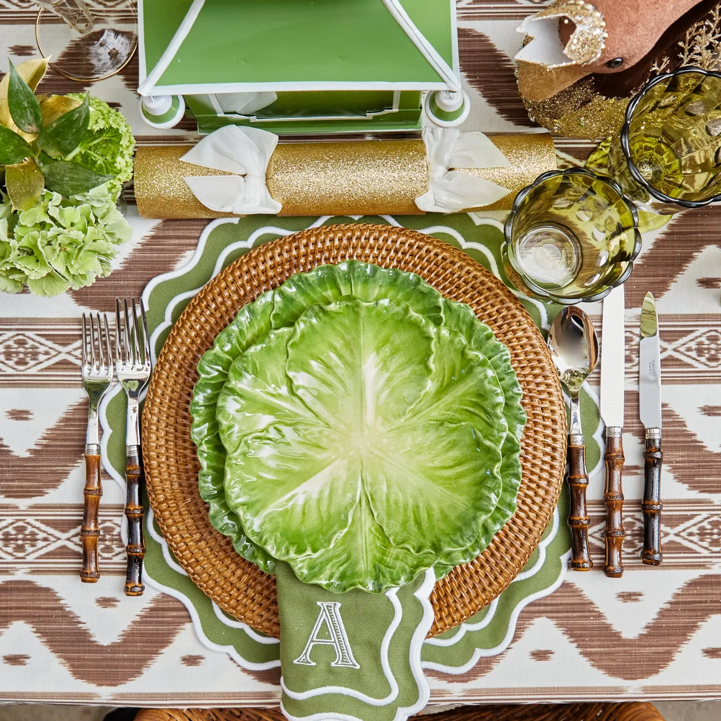 Serena Green Cabbage Starter Plate (Set of 4)