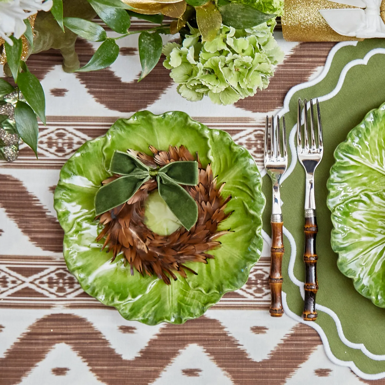 Serena Green Cabbage Starter Plate (Set of 4)