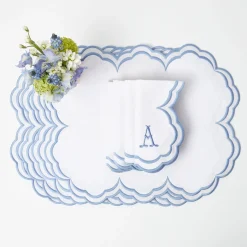 Serena White Placemats & Napkins (Set of 4)