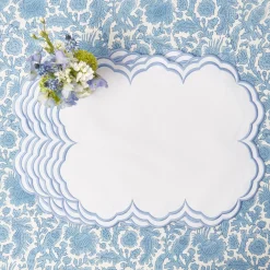 Serena White Placemats & Napkins (Set of 4)