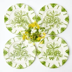 Seville Green Gardênia Dinner Plates (Set of 4)