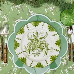 Seville Green Gardênia Dinner Plates (Set of 4)
