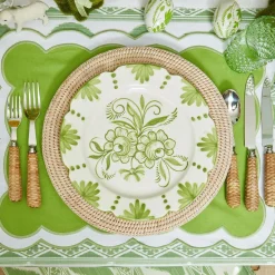 Seville Green Gardênia Dinner Plates (Set of 4)