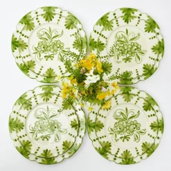 Seville Green Gardênia Dinner & Starter Plates (Set of 8)