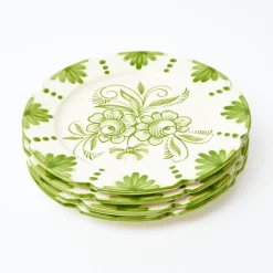 Seville Green Gardênia Dinner & Starter Plates (Set of 8)