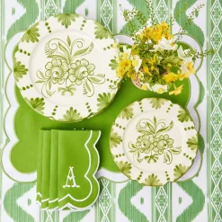 Seville Green Gardênia Dinner & Starter Plates (Set of 8)