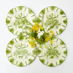 Seville Green Gardênia Starter Plates (Set of 4)