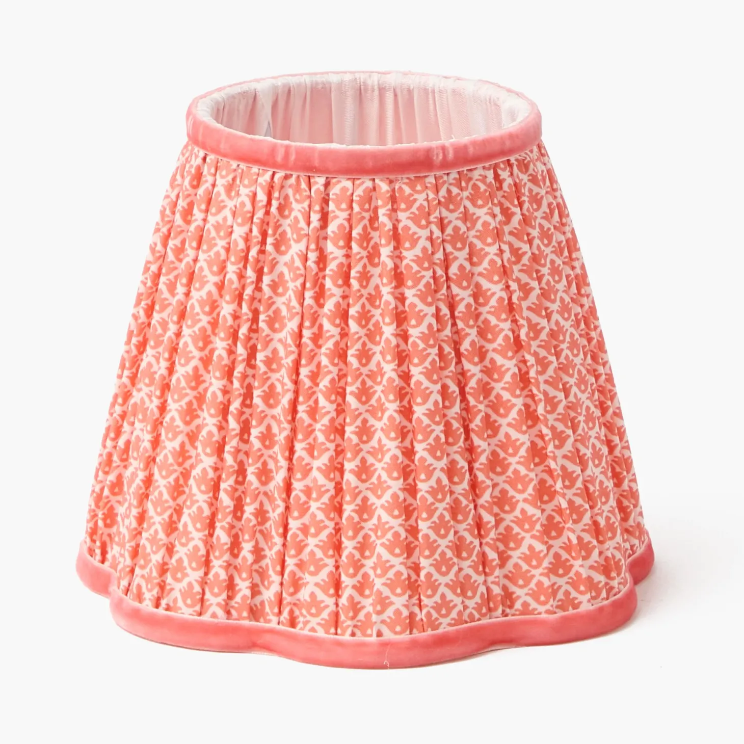 Short Bamboo Rechargeable Lamp with Coral Lotus Shade (18cm)
