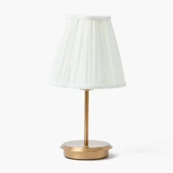 Short Rechargeable Lamp with Cream Shade (18cm)