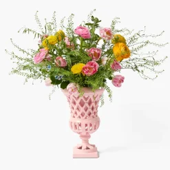 Small Adelaide Pink Lattice Urn Vase