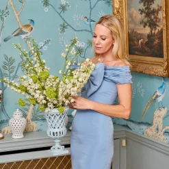 Small Adelaide Soft Blue Lattice Urn Vase