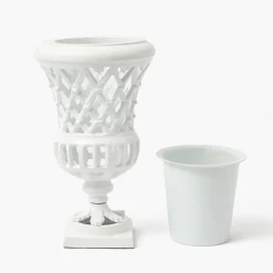 Small Adelaide White Lattice Urn Vase