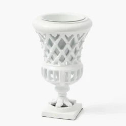 Small Adelaide White Lattice Urn Vase