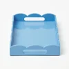 Small Blue Lacquer Scalloped Tray