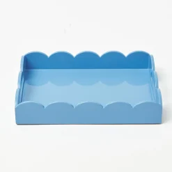 Small Blue Lacquer Scalloped Tray