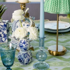 Small Camille Azure Candle Holders (Pair)