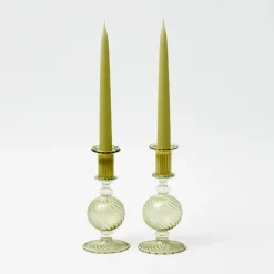 Small Camille Olive Candle Holder (Pair)