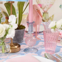Small Camille Pink & Blue Candle Holder (Pair)