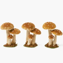 Small Caramel Velvet Mushrooms (Set of 3)