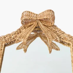 Small Celine Bow Rattan Mirror