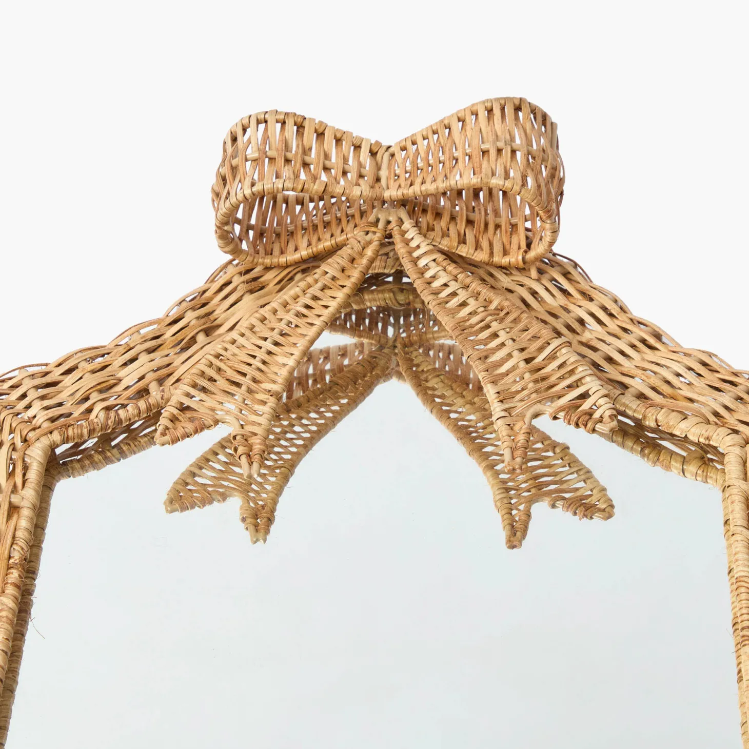 Small Celine Bow Rattan Mirror