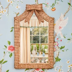 Small Celine Bow Rattan Mirror